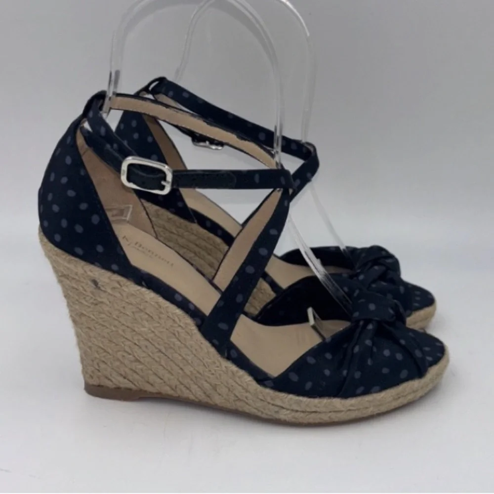 New! LK Bennett polka dot espadrille platform sandals